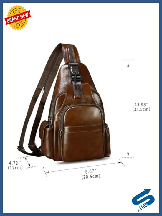 Genuine Leather Convertible Sling Backpack Crossbody Handmade Shoulder Bag main image 4